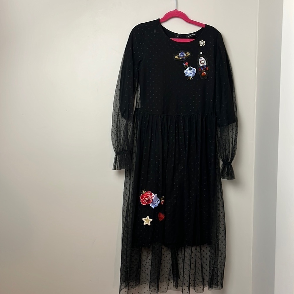 Monnalisa beaded tulle dress